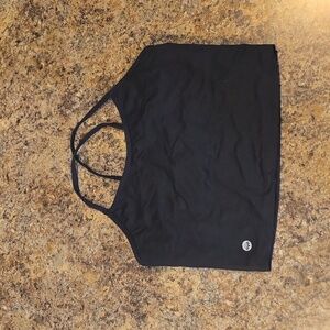 Senita athletics black long line shelf bra top size medium